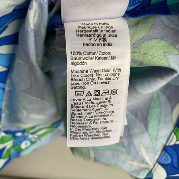 J. Crew Button-front 100% cotton shift dress in cobalt floral Small NWT - Picture 7 of 8